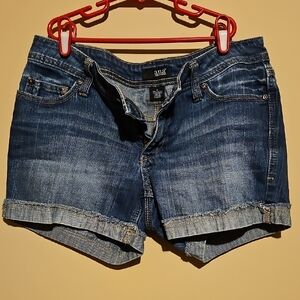 A.N.A Blue Jean Shorts with Cuffed Hems and Distressed Details